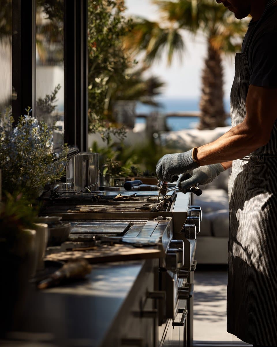 GrillValet repair service call at a South Bay home — diagnostics on a premium built-in grill.